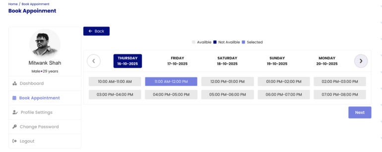 Appointment Booking - View 2